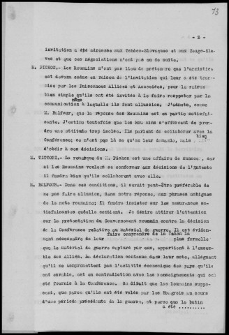 Réunion du 14 août 1919 à 17h. Sous-Titre : Conférences de la paix