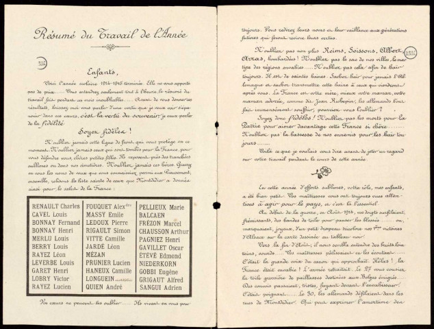 Montdidier (80) : Carnets de notes obtenues par Mademoiselle Angèle Carlier : 1914-15, 1915-16, 1916-17