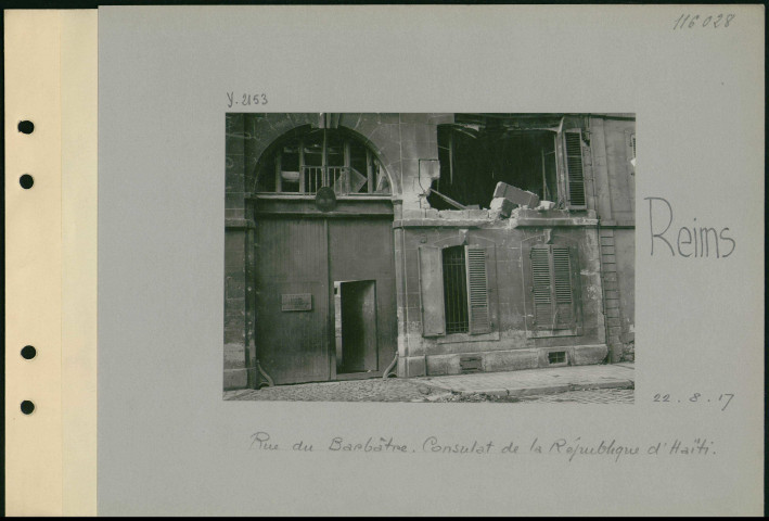 Reims. Rue du Barbâtre. Consulat de la République d'Haïti