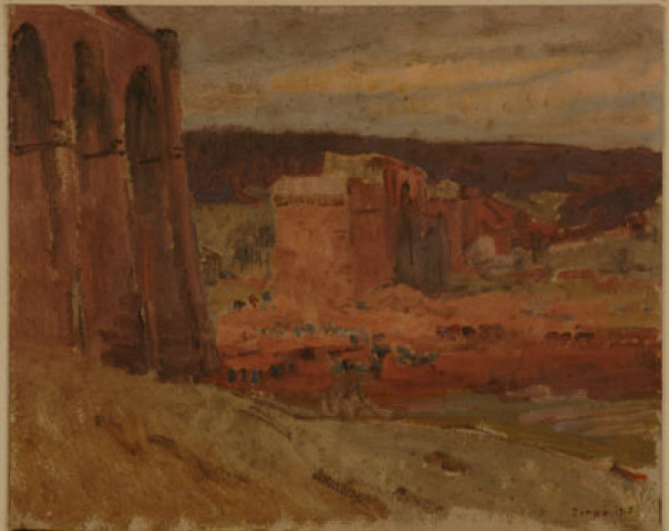 (Viaduc de Dannemarie, Haut-Rhin, vu de Mausbach, février 1917)
