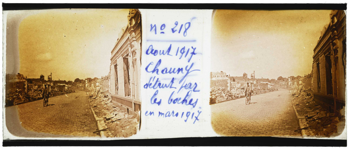 Chauny détruit par les boches en mars 1917