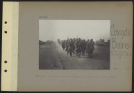 Coxyde-Bains (entre Oost-Dunkerque Bains et). Bataillon de fusiliers-marins français montant aux tranchées