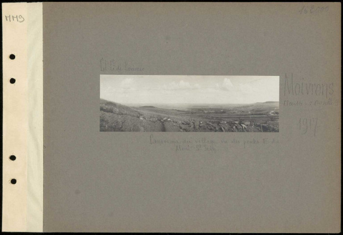 Moivrons. Panorama du village vu des pentes est du Mont Saint-Jean