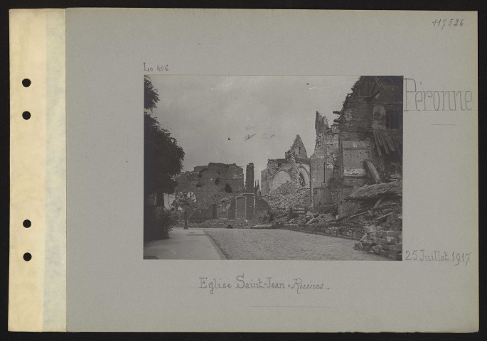 Péronne. Eglise Saint Jean : ruines