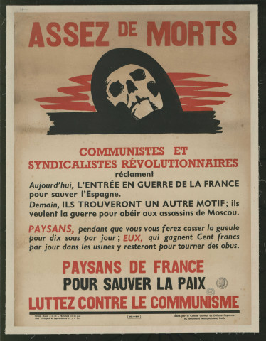 Assez de morts: communistes et syndicalistes révolutionnaires