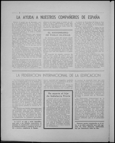 Boletín de la Unión general de trabajadores de España en exilio (1948 ; 39-50). Autre titre : Suite de : Boletín de la Unión general de trabajadores de España en Francia y su imperio