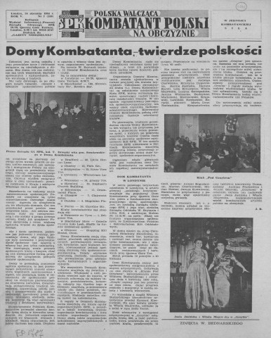 Polska Walczaca (1953 ; n°1-4; 6-39; 41-44)  Sous-Titre : Kombatant Polski na obczyznie