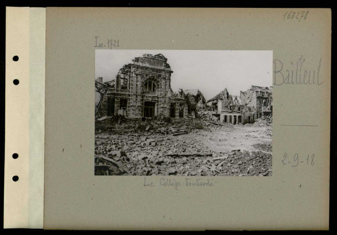 Bailleul. Le collège bombardé