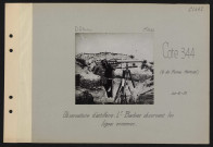 Cote 344 (ouest de Ferme Mormont). Observatoire de l'artillerie. Lieutenant Barbier observant les lignes ennemies