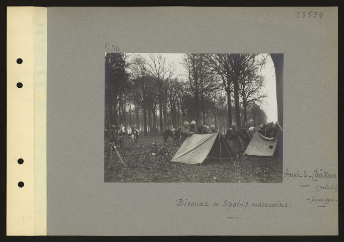 Auxi-le-Château (près d'). Bivouac de spahis marocains