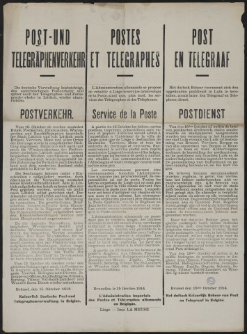 Post-und Telegraphenverkehr &amp; Posteverkehr = Postes et télégraphes &amp; Service de la Poste = Post en telegraaf &amp; Postdienst