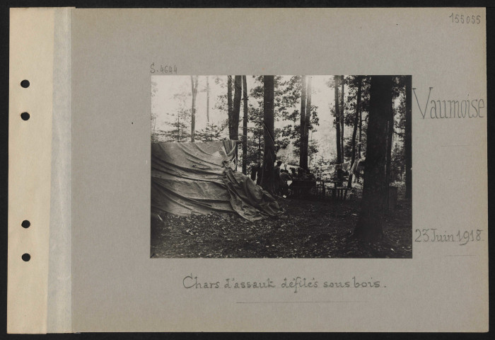 Vaumoise. Chars d'assaut défilés sous bois
