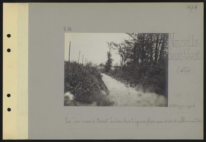 Neuville-Saint-Vaast (près). Le "no man's land" entre les lignes françaises et allemandes