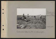 Broyes (près et au nord de). Construction hâtive d'un PC de batterie de 75