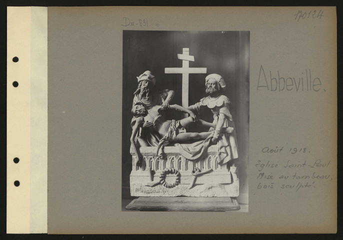 Abbeville. Eglise Saint-Paul. Mise au tombeau, bois sculpté