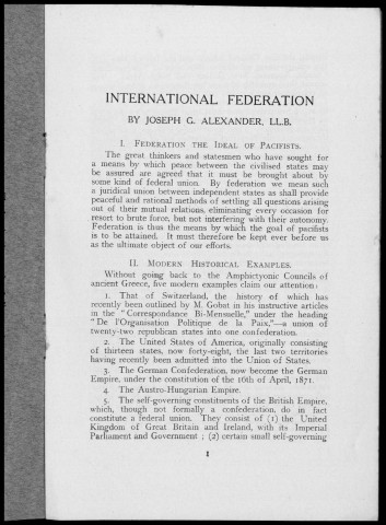 International federation. National peace council. Autre titre : National peace council political series n°5