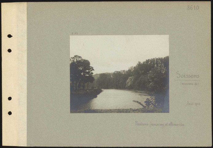 Soissons (environ de). Positions françaises et allemandes