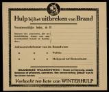 Hulp bij het uitbreken van Brand : verkocht ten bate van Winterhulp