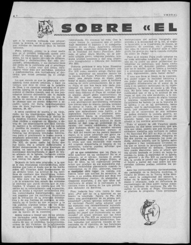 Umbral (1964 : n° 25-36). Sous-Titre : Revista mensual de arte, letras y estudios sociales. Autre titre : Suite de : Suplemento literario de Solidaridad obrera