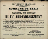 N°298. Conseil de légion du IVè arrondissement : tous les citoyens incorporés devront rejoindre leur compagnie
