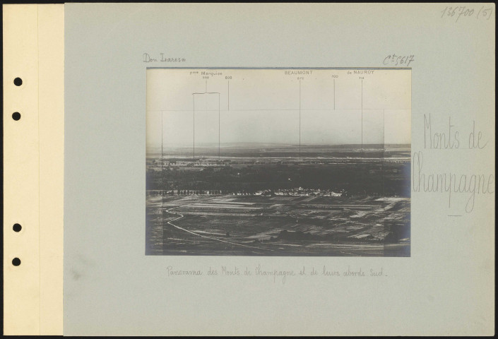 Monts de Champagne. Panorama des monts de Champagne et de leurs abords sud