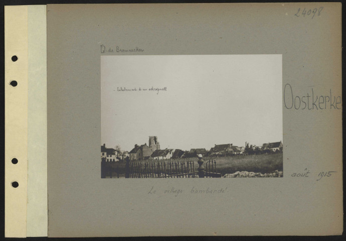 Oostkerke. Le village bombardé