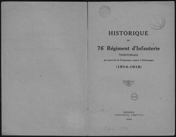 Historique du 76ème régiment territorial d'infanterie