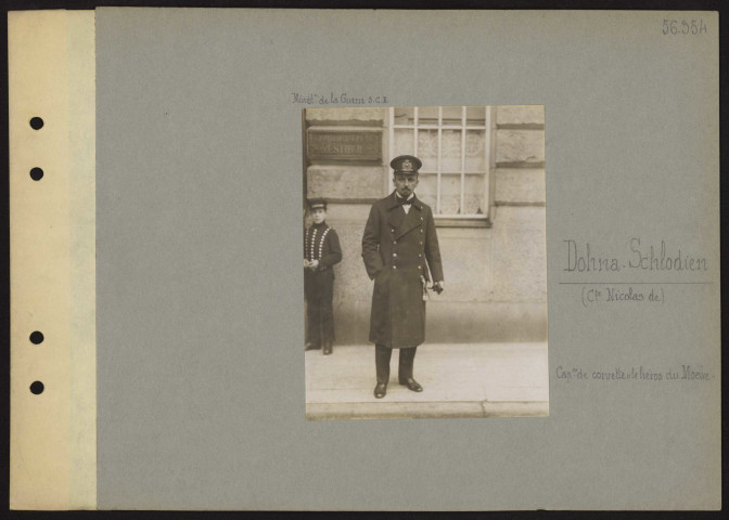S.l. Dohna-Schlodien (comte Nicolas de), capitaine de corvette "le héros du Moëwe"