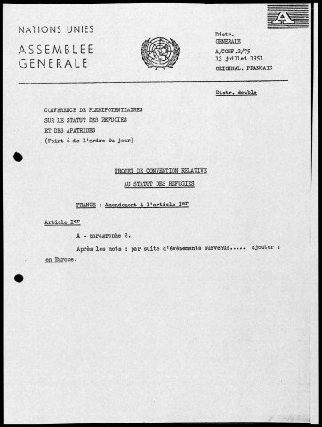 Amendements. 12-13 juillet 1951