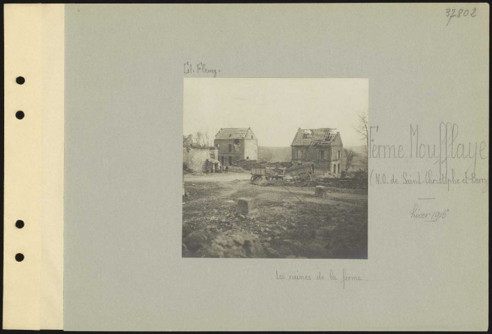 Ferme Moufflaye (nord-ouest de Saint-Christophe et Berry). Les ruines de la ferme