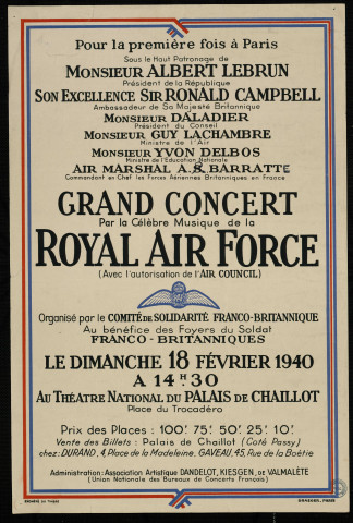 Grand concert par la célèbre musique de la Royal Air Force