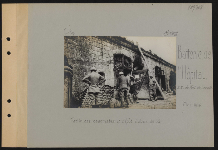 Batterie de l'Hôpital (sud-est du Fort de Souville). Partie des casemates