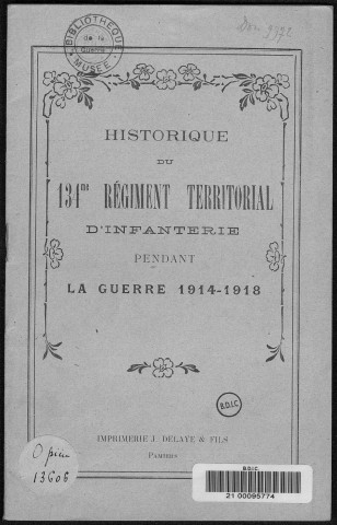 Historique du 134ème régiment territorial d'infanterie