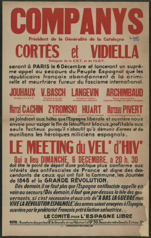 Companys & Cortés et Vidella : le meeting du Vel' d'hiv'