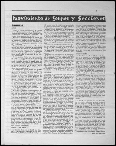 Boletín de la Unión general de trabajadores en España (1965 ; n° 243-254). Autre titre : Suite : Boletín de la Unión general de trabajadores de España en el exilio