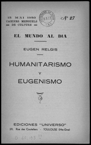 El mundo al día (1950 : n° 27). Sous-Titre : cahiers mensuels de culture