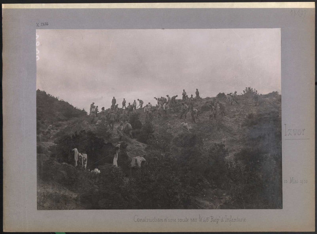 Izvor. Construction d'une route par le 45e régiment d'infanterie