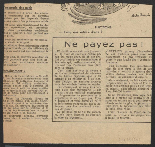 (Fonds Sennep. Dessins de presse. Le Méridien 1945)