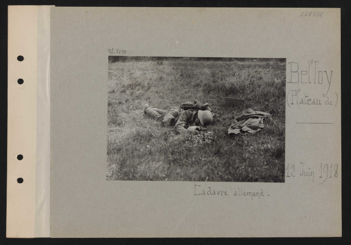 Belloy (plateau de). Cadavre allemand