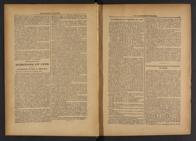 Année 1915 L'Economiste européen