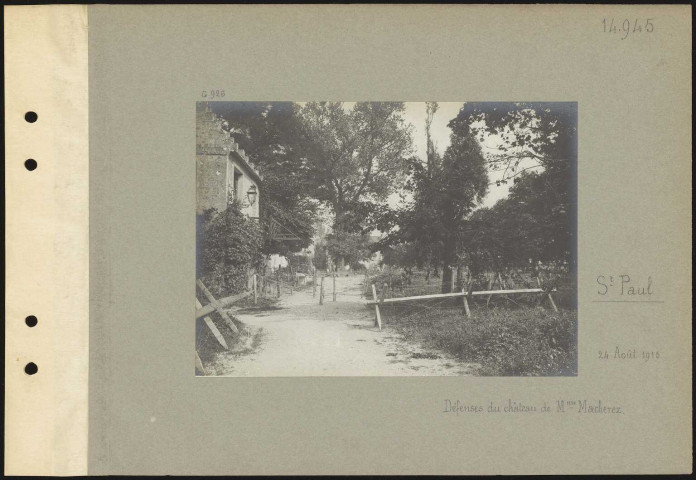 [Soissons]. Saint-Paul. Défenses du château de madame Macherez