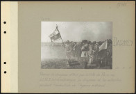 Darney. Remise du drapeau offert par la Ville de Paris au 21e régiment d'infanterie tchécoslovaque. Le drapeau et les autorités pendant l'exécution de l'hymne national