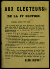 Aux électeurs de la 17e section : Henri Dupont