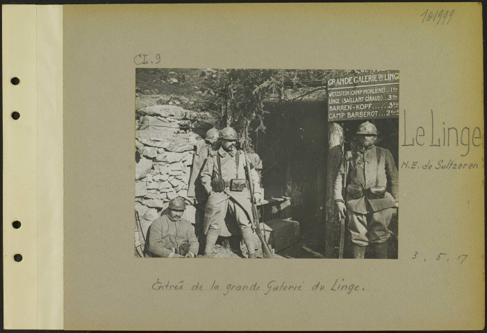 Le Linge (Nord-est de Sultzeren). Entrée de la grande galerie du Linge