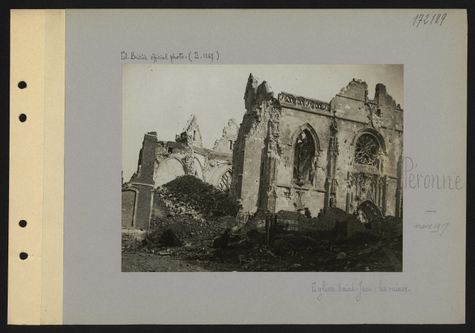 Péronne. Eglise Saint Jean : les ruines