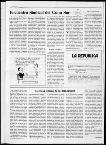 La República n° 24, mayo de 1983. Sous-Titre : Vocero de la democracia argentina en el exilio. Organo de la oficina internacional de exiliados del radicalismo argentino