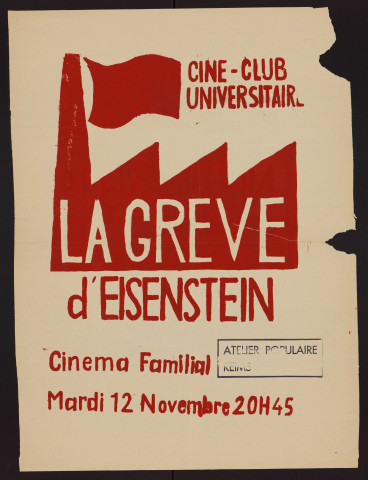 Ciné-club universitaire : la Grève d'Eisenstein, mardi 12 novembre