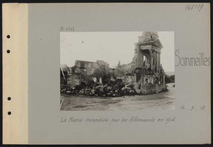 Sommeilles. La mairie incendiée par les Allemands en 1914