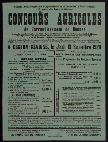 Concours agricoles de l'arrondissement de Rennes