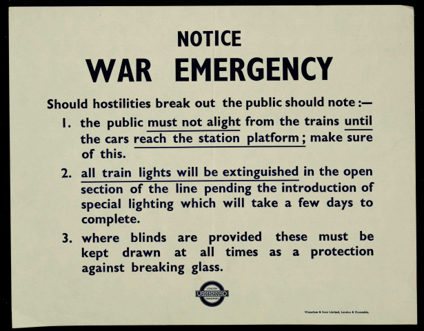 Notice : war emergency